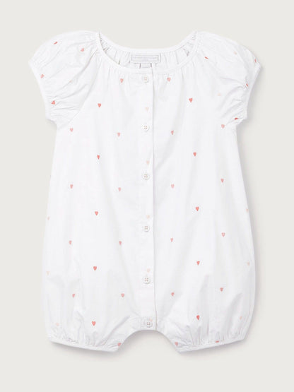The White Company White Cotton Heart Embroidered Rompersuit image 5