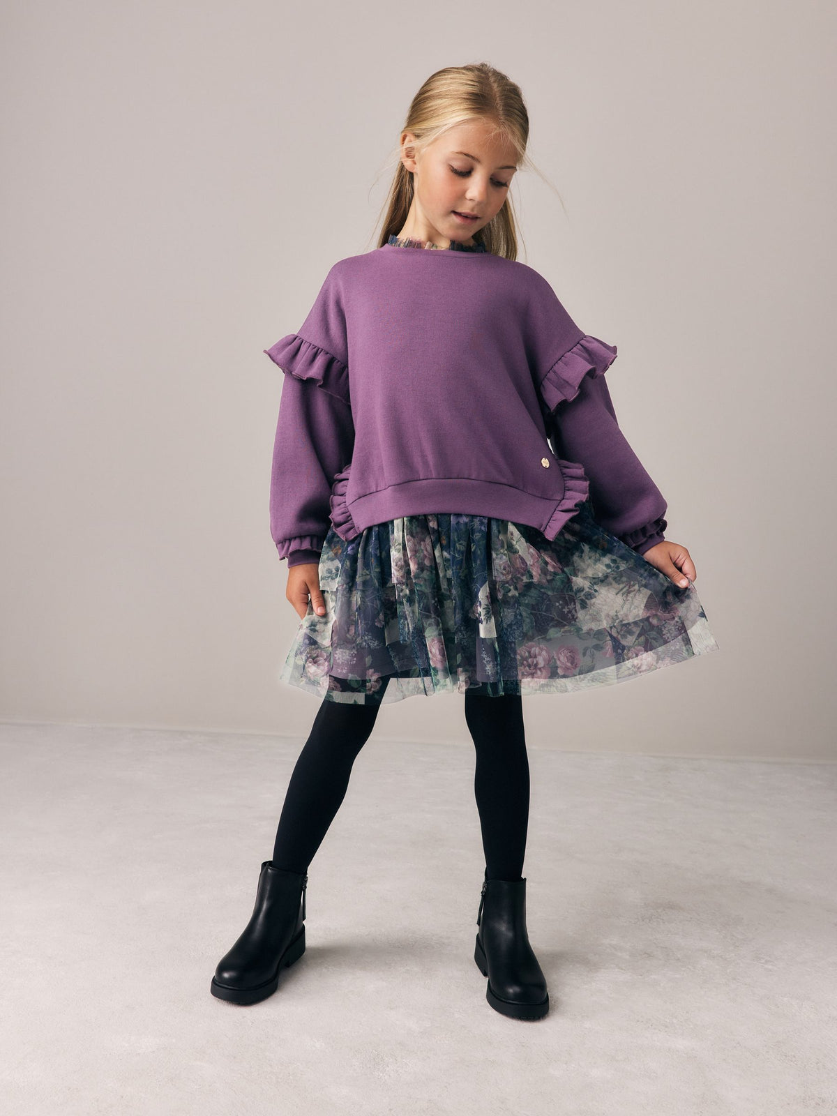 Dsiney Kidz - Laura Ashley Purple Sweat Mock Dress image 1