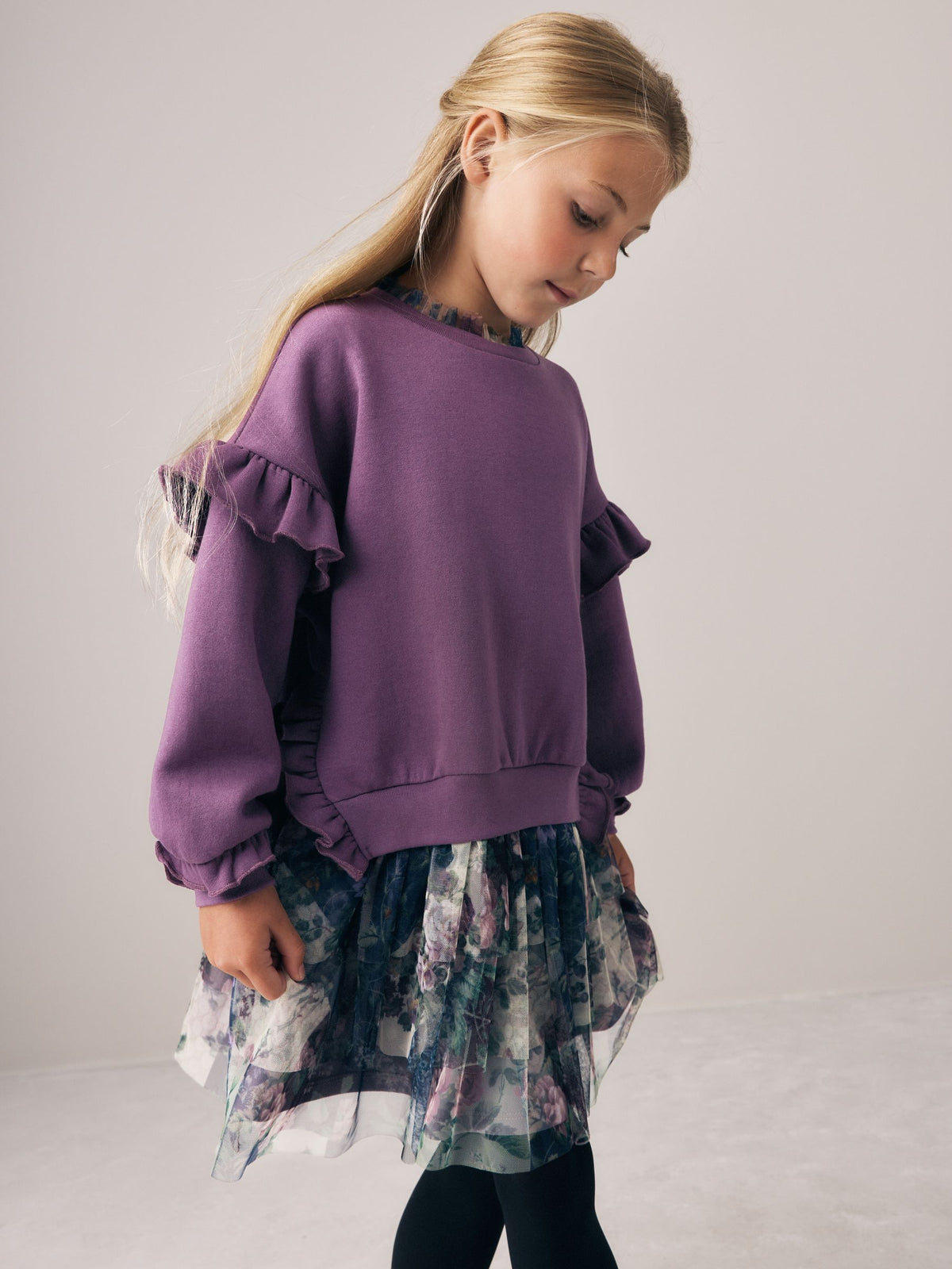 Dsiney Kidz - Laura Ashley Purple Sweat Mock Dress image 3