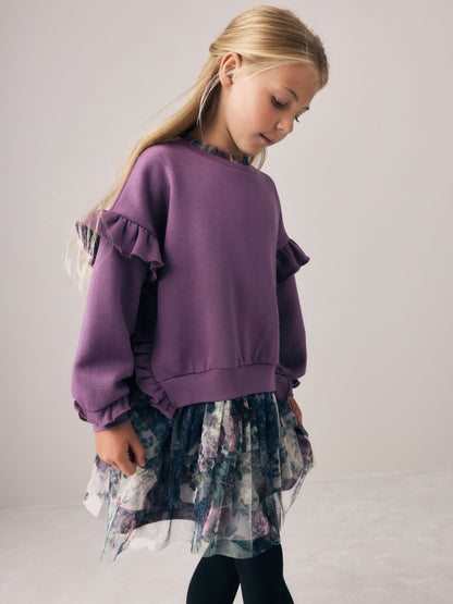 Dsiney Kidz - Laura Ashley Purple Sweat Mock Dress image 3