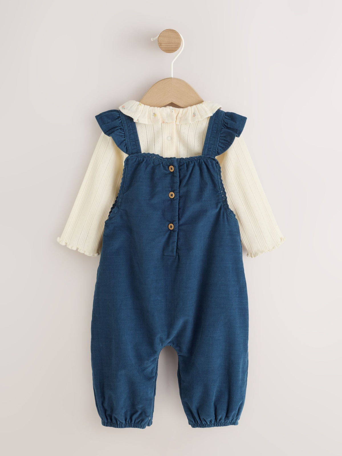 Navy Floral Cord Baby Dungarees And Bodysuit Set 2 Piece (0mths-2yrs) - image 2