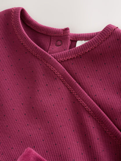 Burgundy Mesh Baby Long Sleeve Tutu Dress (0mths-2yrs) - image 7