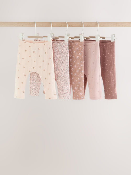 Dsiney Kidz - Mink Brown Ditsy Baby Leggings 5 Pack (0mths-2yrs) image 1