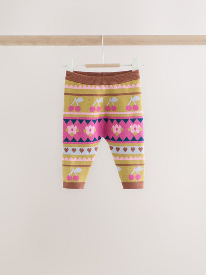 Green Fairisle Knitted Cardigan and Leggings Baby Set 2 Piece (0mths-2yrs) - image 5