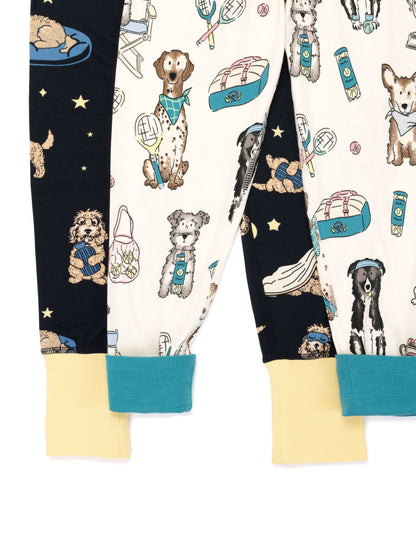 Chelsea Peers Blue Kids The Bark Cockapoo Snooze Print Long Pyjamas Set 2 Pack - image 3