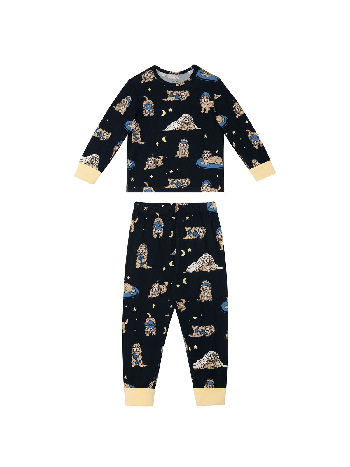 Chelsea Peers Blue Kids The Bark Cockapoo Snooze Print Long Pyjamas Set 2 Pack - image 4