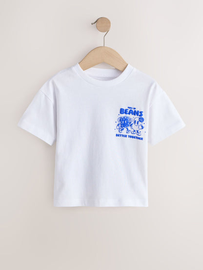 White Full of Beans Short Sleeve Graphic T-Shirt (3mths-7yrs) image 4