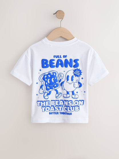 White Full of Beans Short Sleeve Graphic T-Shirt (3mths-7yrs) image 5