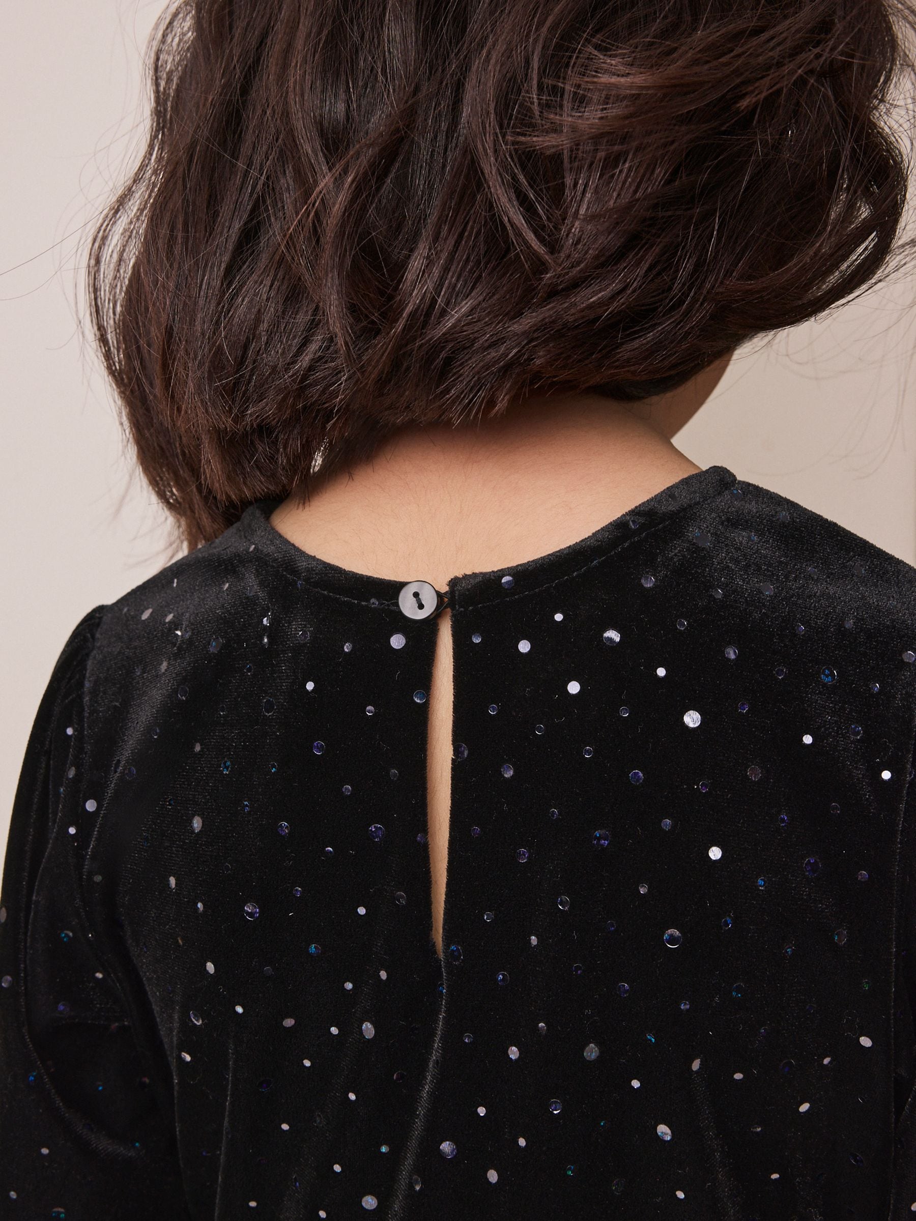 Dsiney Kidz - Black Long Sleeve Velvet Sparkle Dress (3-16yrs) image 4