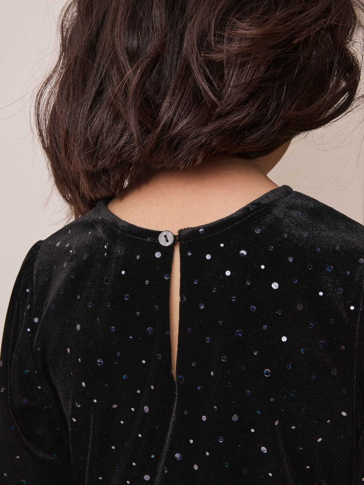 Dsiney Kidz - Black Long Sleeve Velvet Sparkle Dress (3-16yrs) image 4