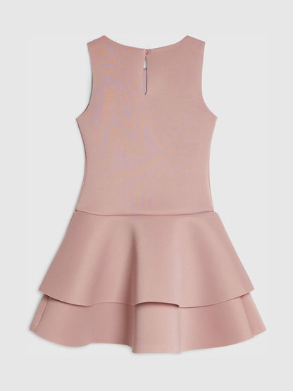 River Island Pink Bow Frill Scuba Dress image 2