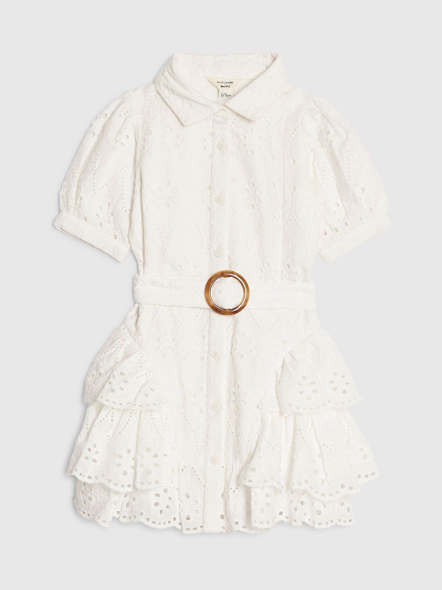Dsiney Kidz - River Island White Broderie Belted Rara Dress image 1