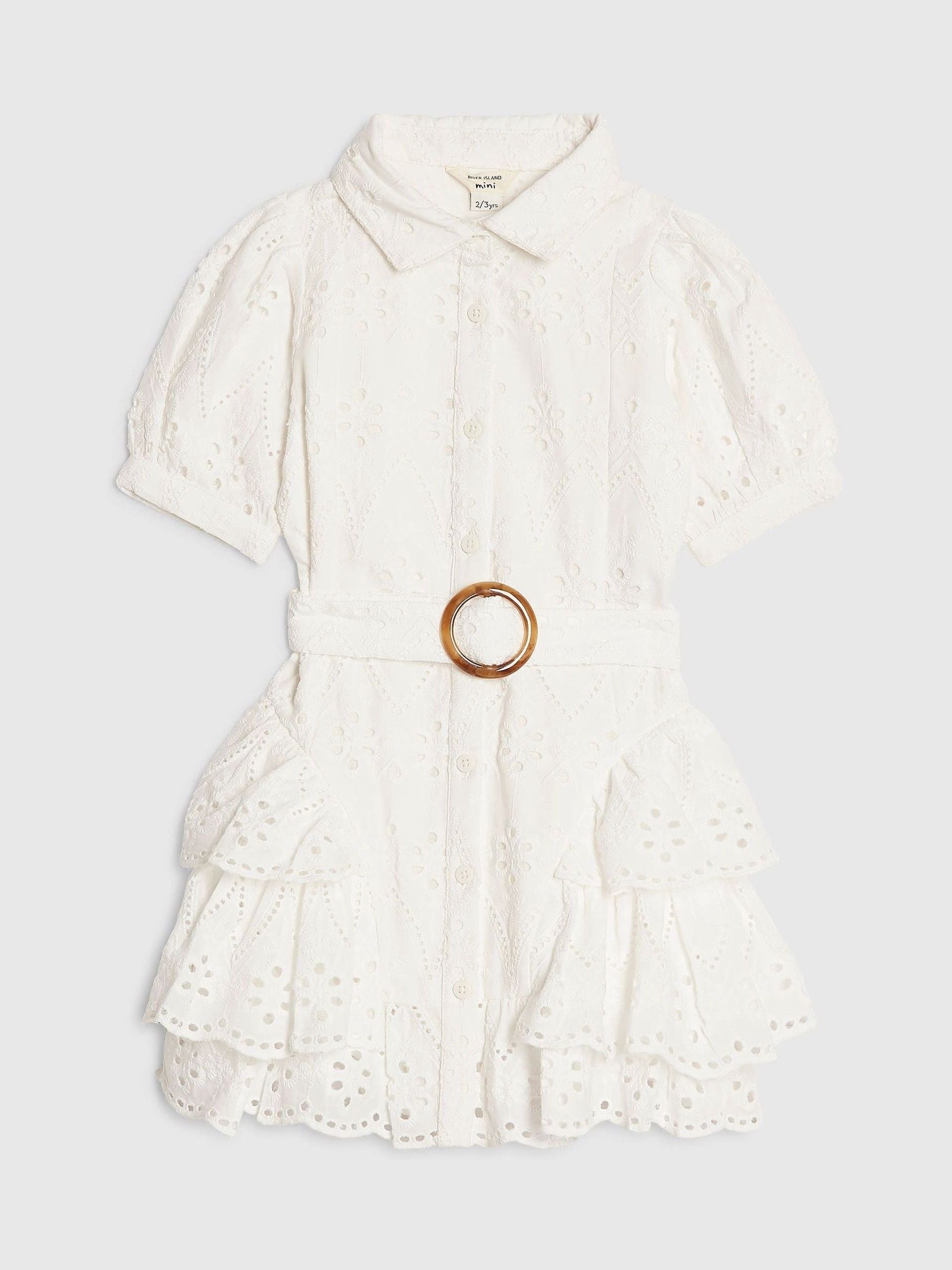 Dsiney Kidz - River Island White Broderie Belted Rara Dress image 1