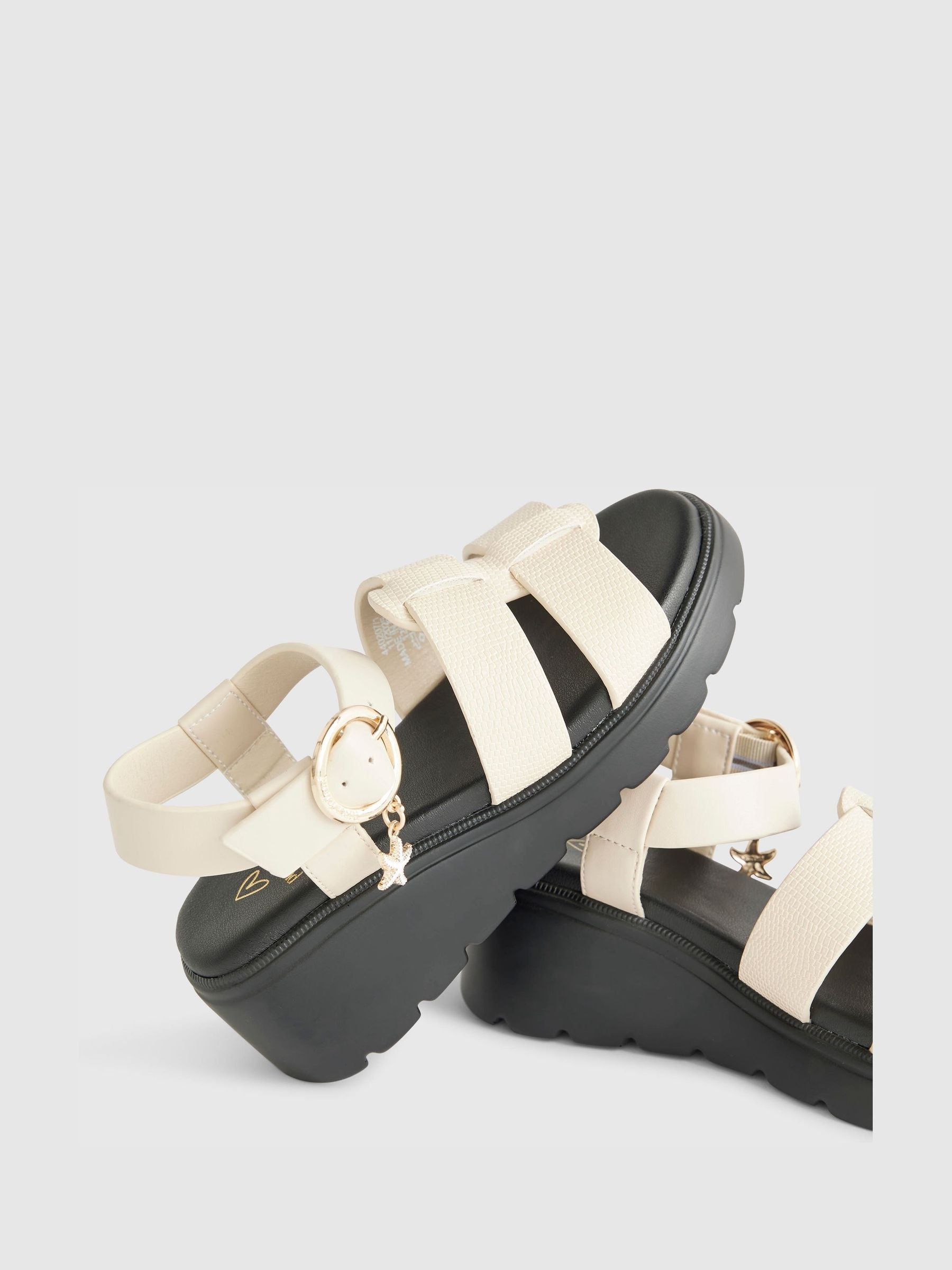 River Island Cream Contrast Chunky Wedge Sandals image 5