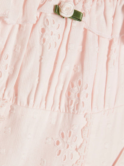 River Island Pink Broderie Rosette Dress image 3
