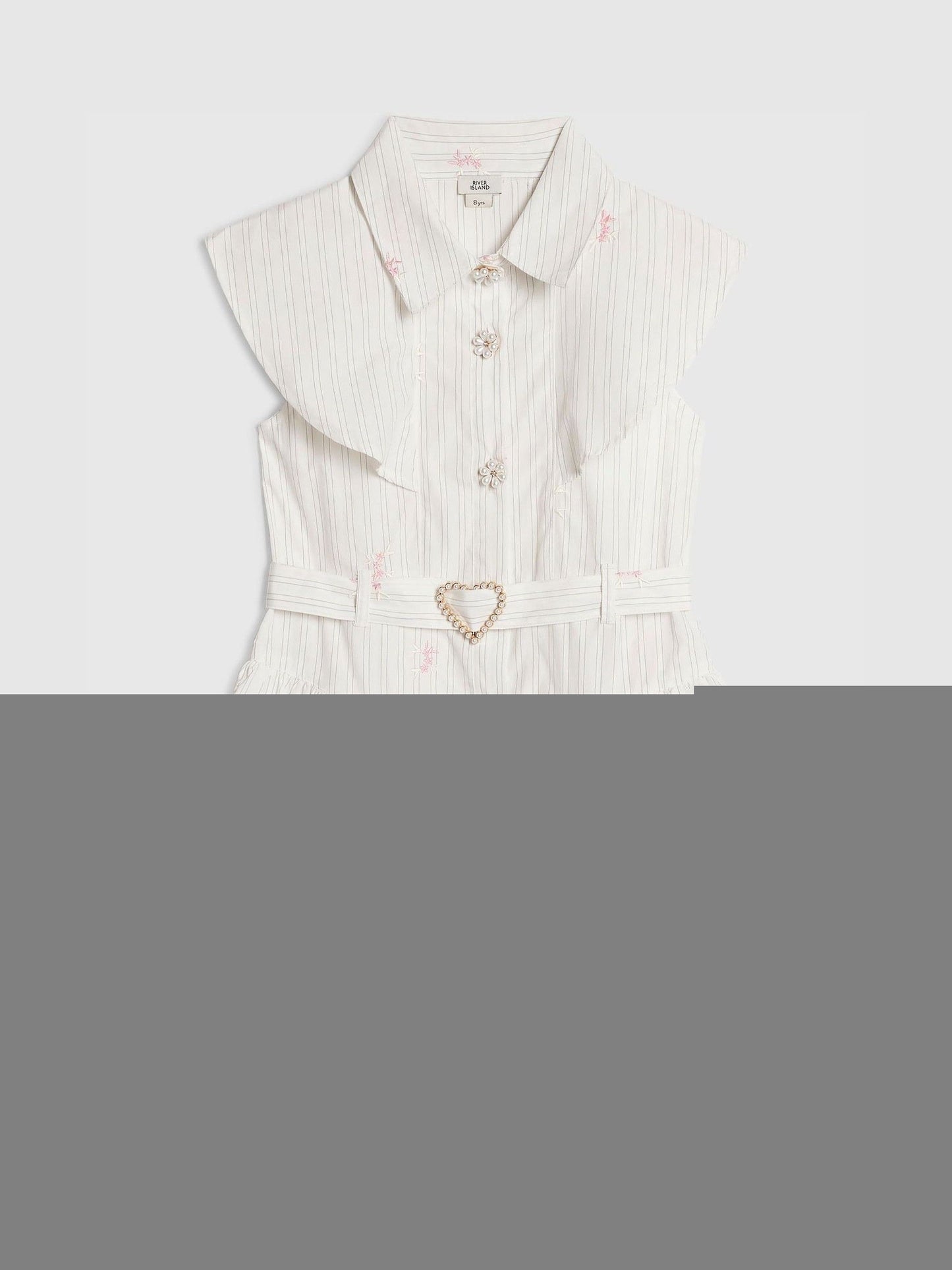 River Island Cream Stripe Prom Dress image 1