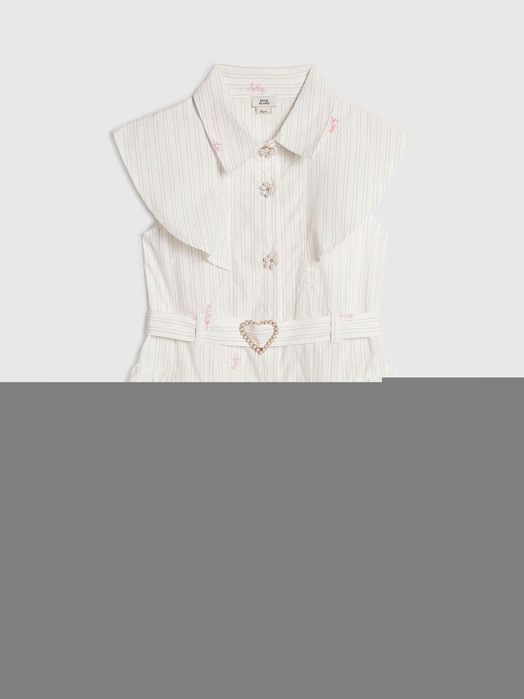 River Island Cream Stripe Prom Dress image 1