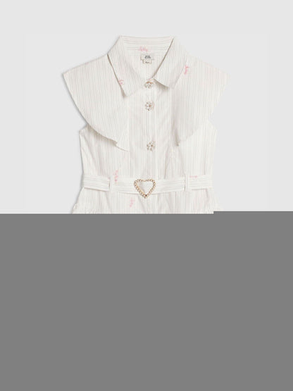 River Island Cream Stripe Prom Dress image 1