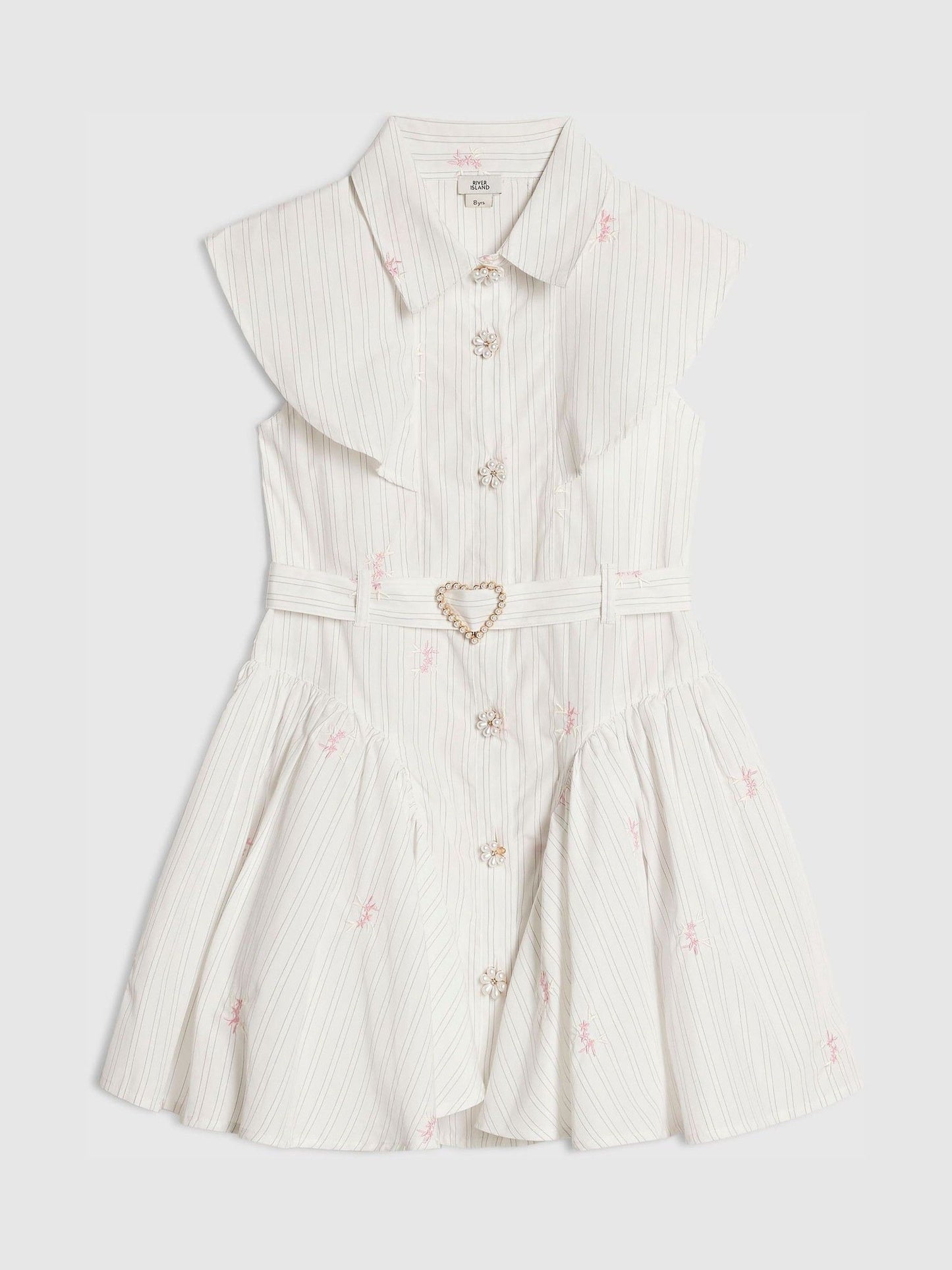 Dsiney Kidz - River Island Cream Stripe Prom Dress image 1