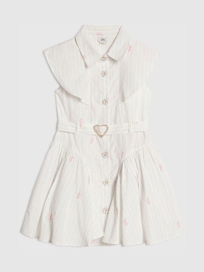 Dsiney Kidz - River Island Cream Stripe Prom Dress image 1