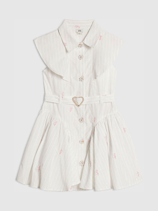 Dsiney Kidz - River Island Cream Stripe Prom Dress image 1