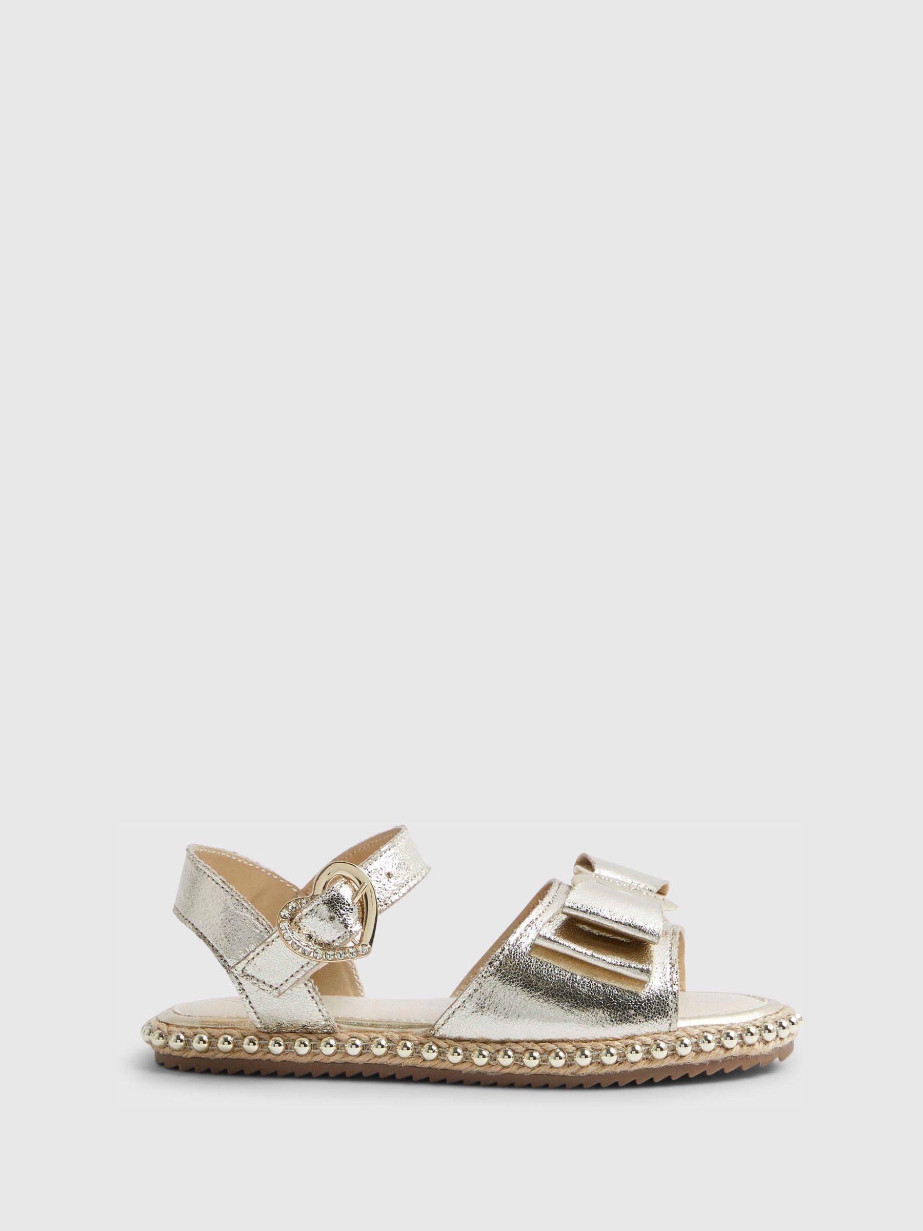 River Island Silver Metallic Bow Espadrille Sandals image 1