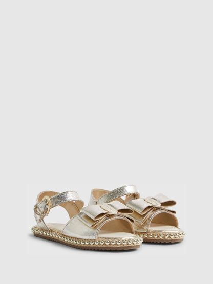 River Island Silver Metallic Bow Espadrille Sandals image 2