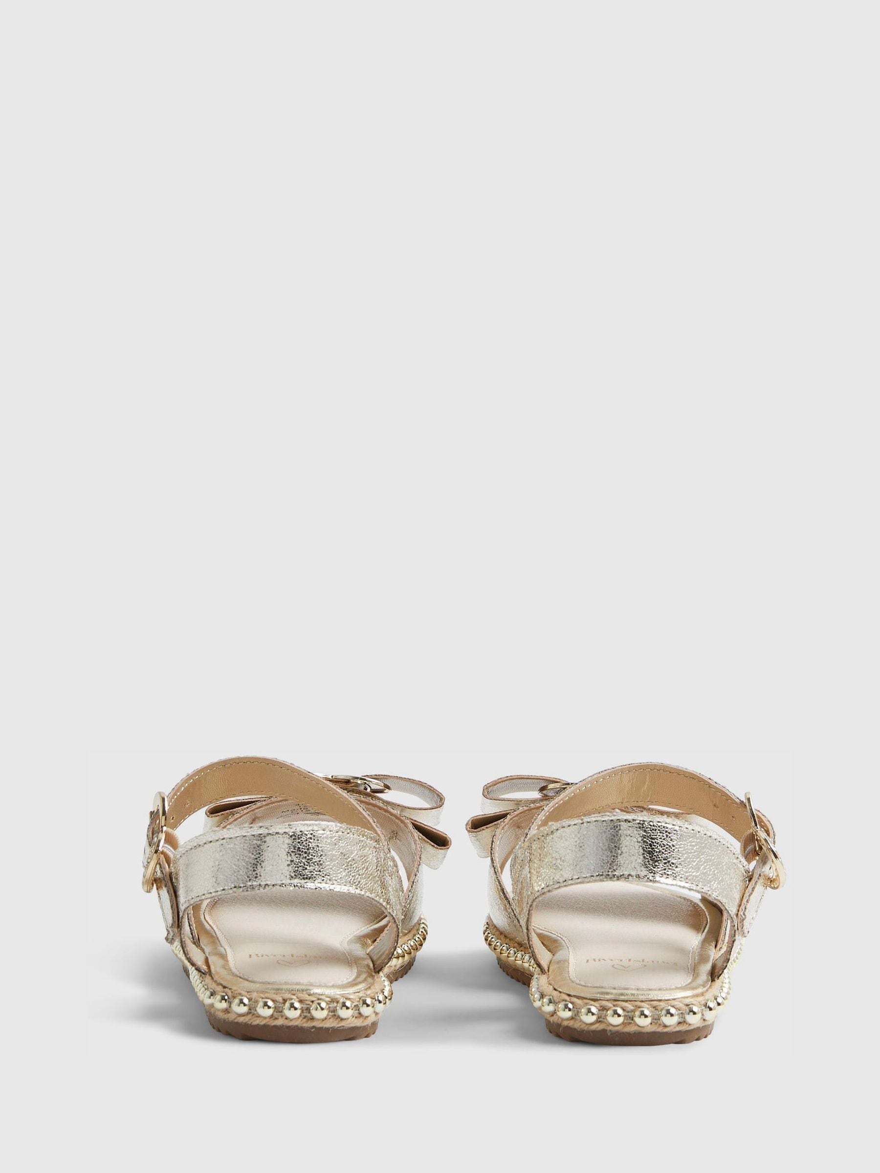River Island Silver Metallic Bow Espadrille Sandals image 3