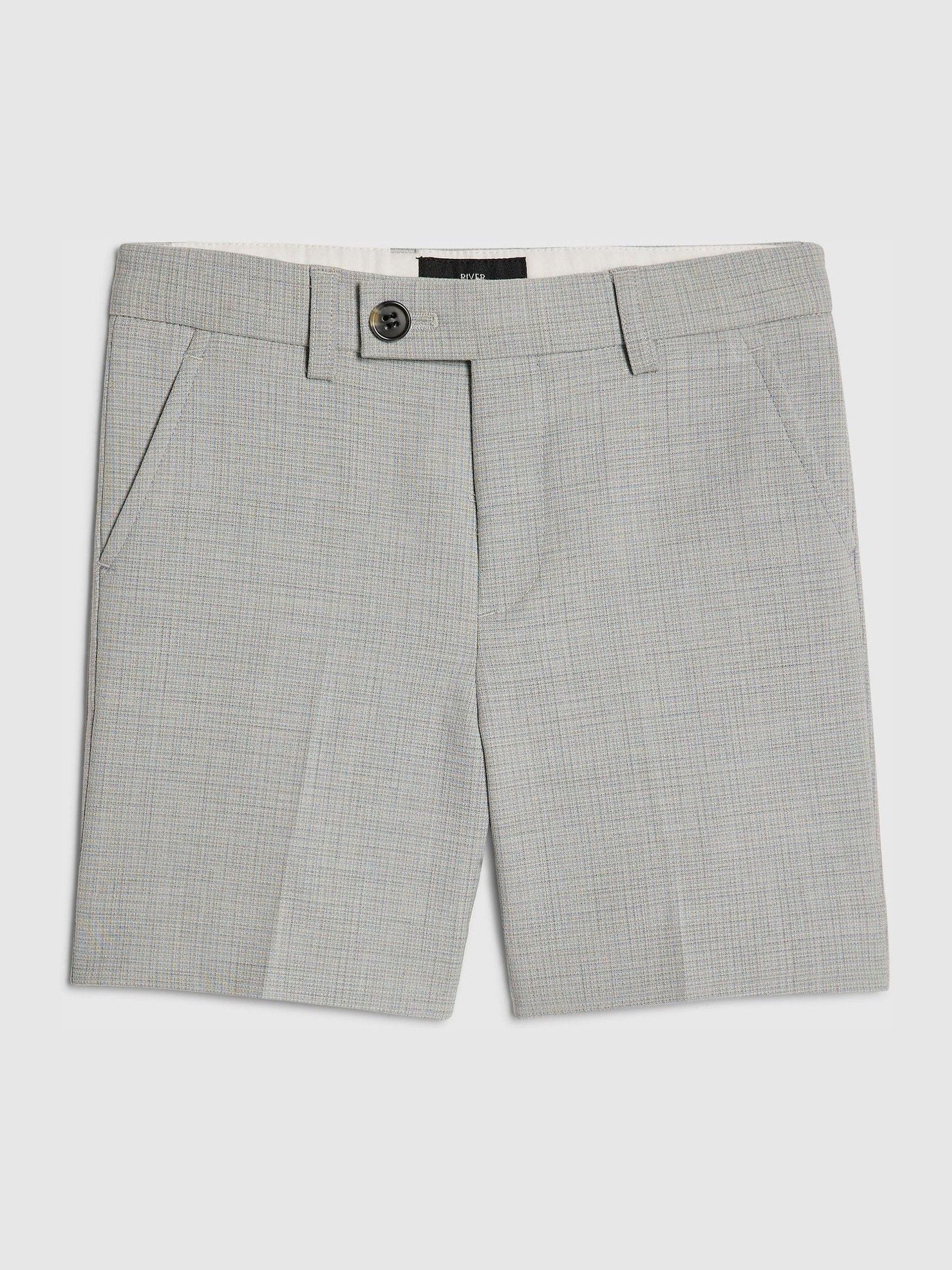 River Island Grey Tailored Suit Shorts image 1