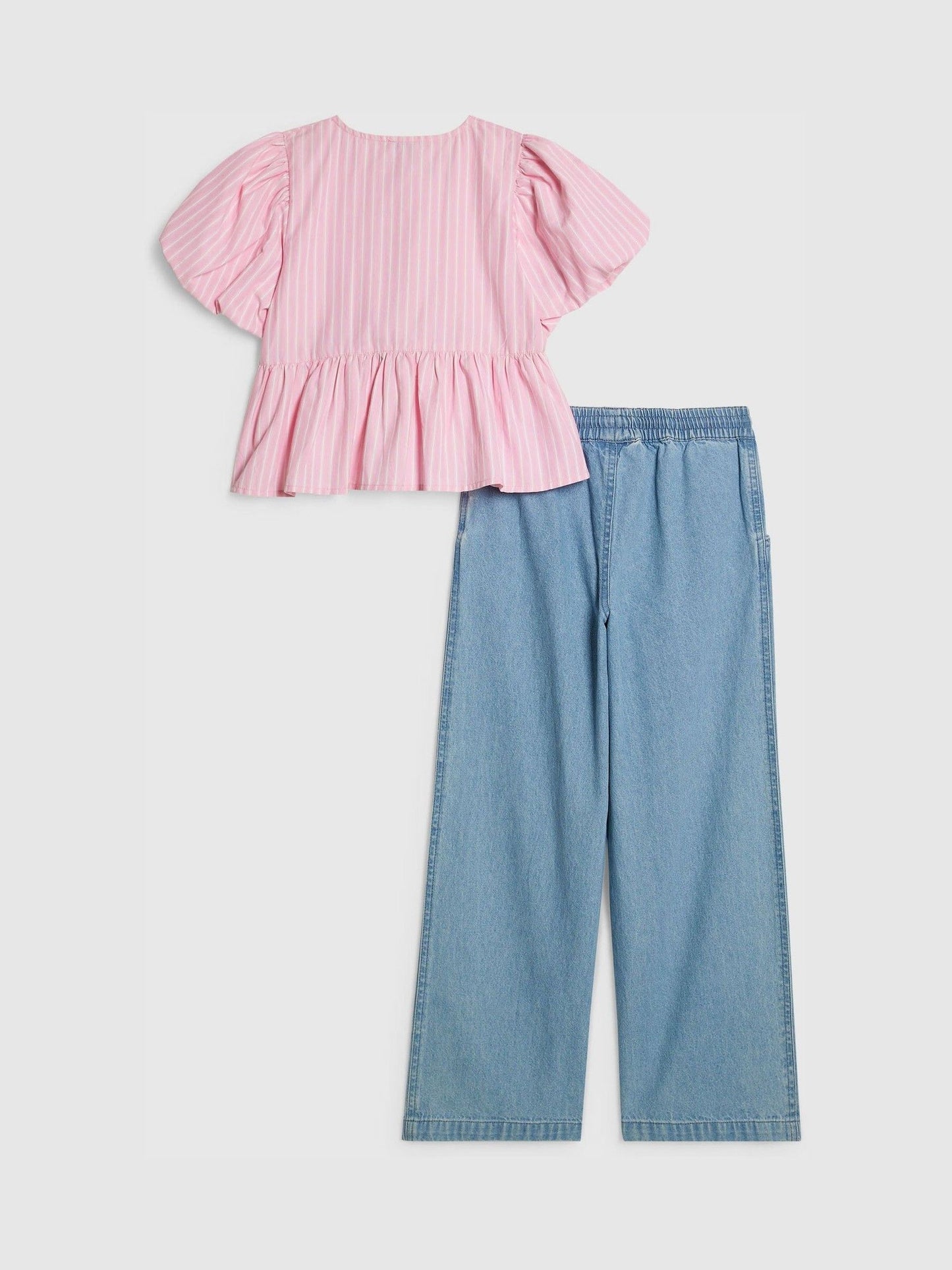 Dsiney Kidz - River Island Pink Seersucker Top & Jeans Set image 2