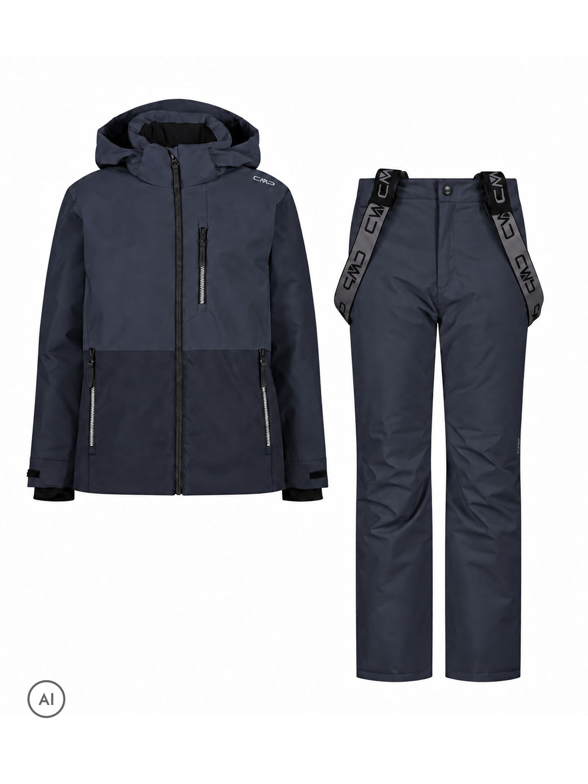 CMP Grey Colourblock Waterproof Ski Jacket And Trousers Set - image 1