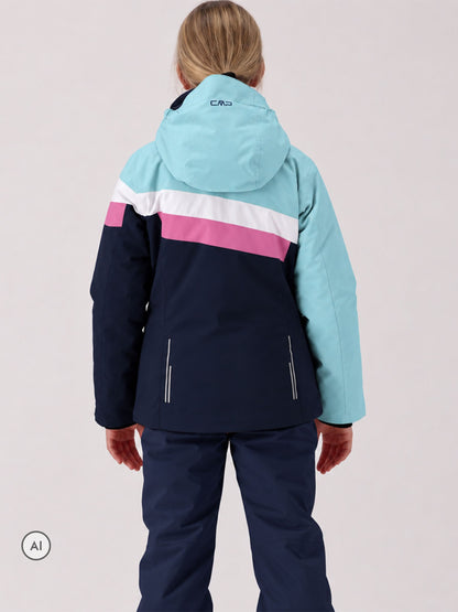CMP Blue Striped Colour Block Waterproof Ski Jacket And Trousers Set - image 4