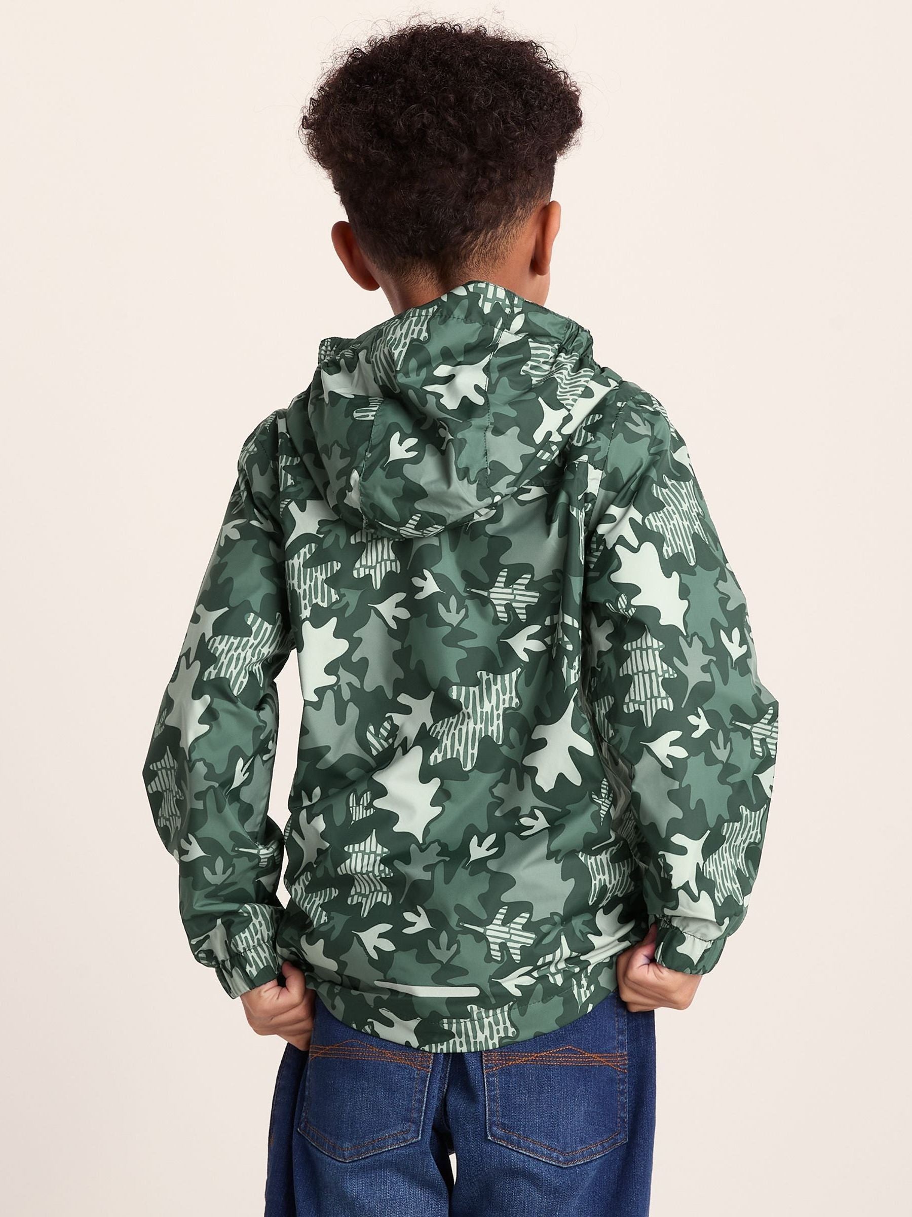 Dsiney Kidz - Tog 24 Green Oak Leaf Print Mauve Waterproof Jacket image 3