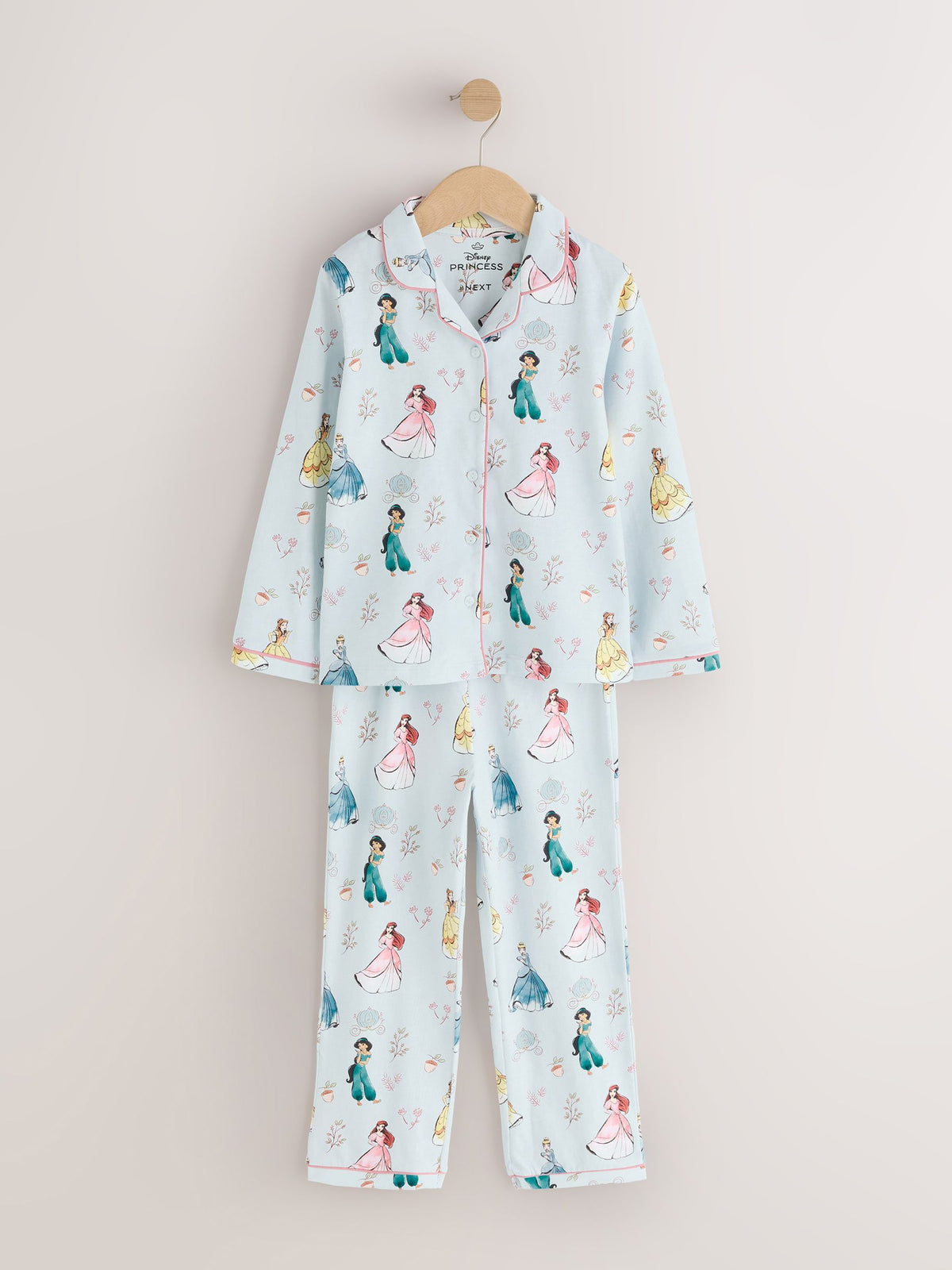 Blue Disney Princess Jersey Button Through Pyjamas (9mths-10yrs) - image 1