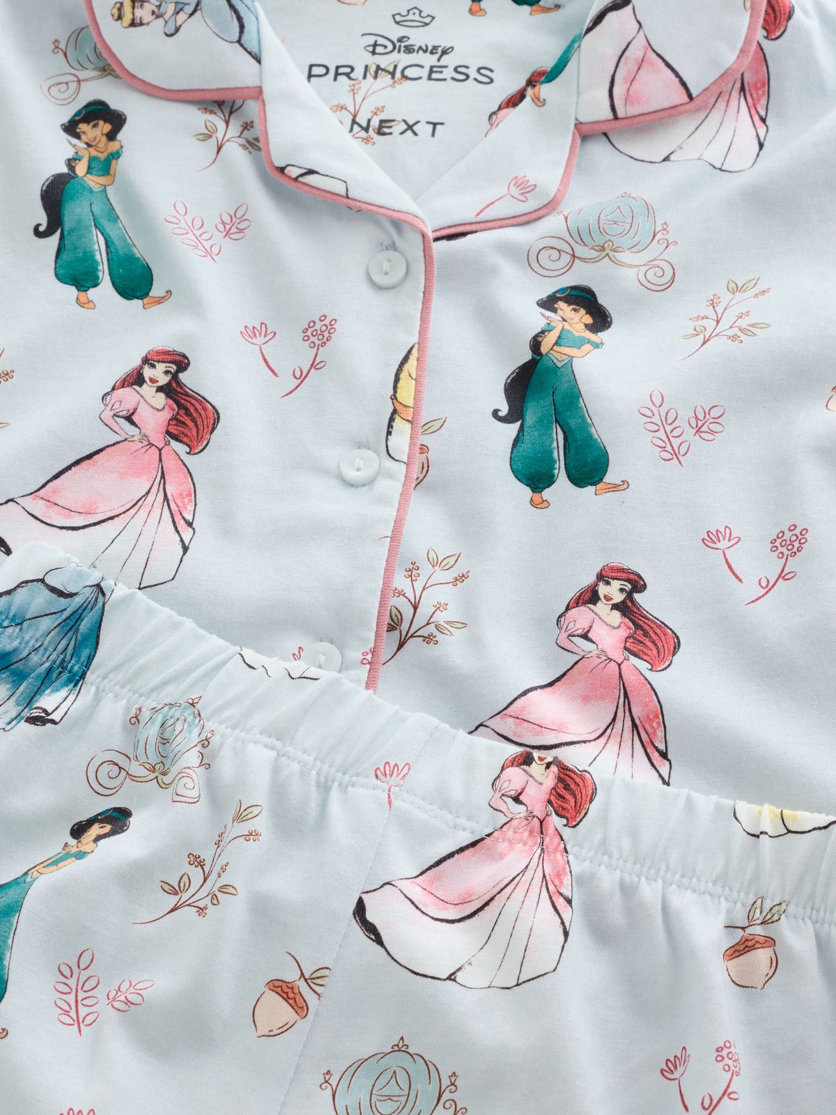 Blue Disney Princess Jersey Button Through Pyjamas (9mths-10yrs) - image 3