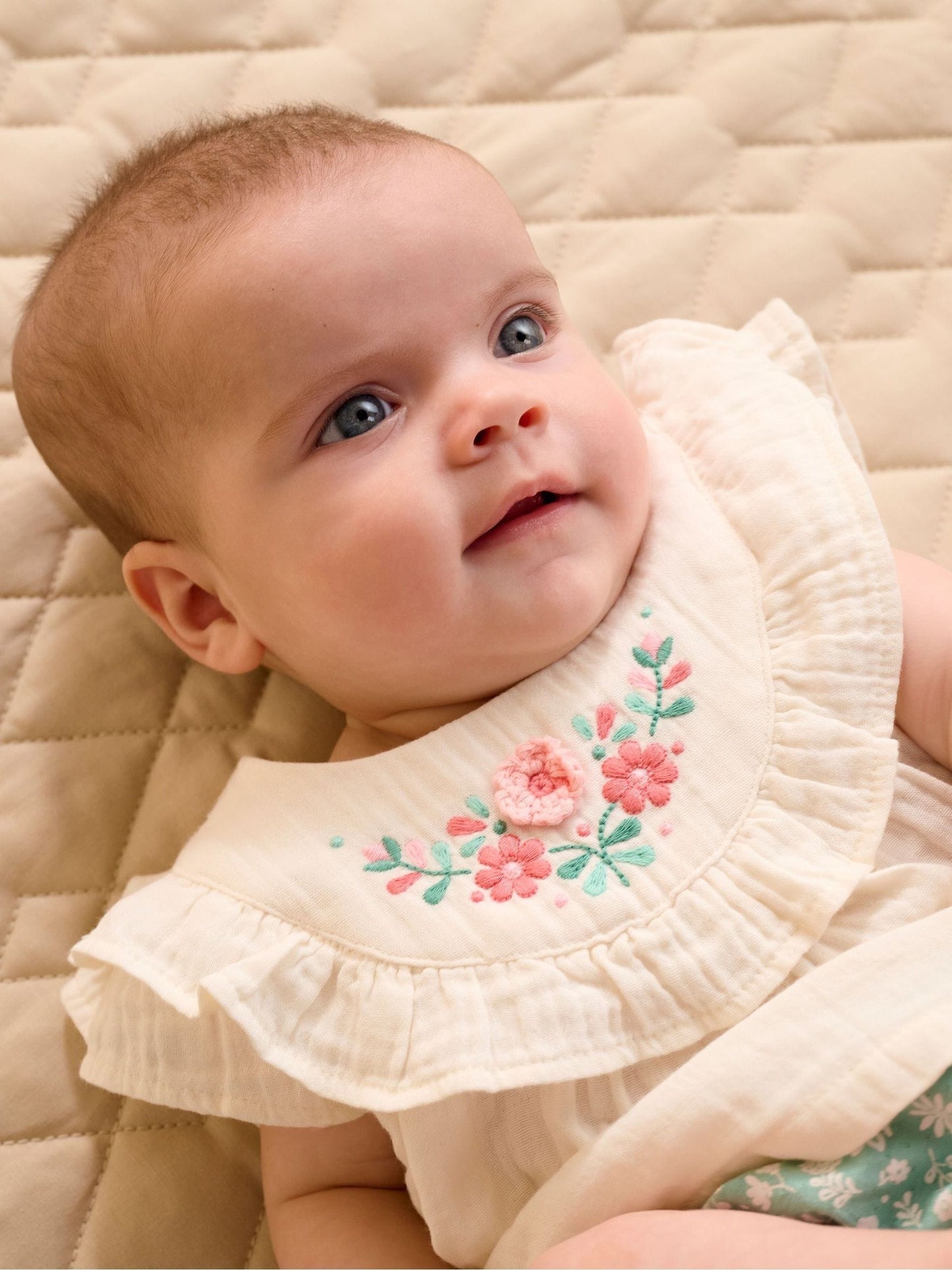 Purebaby Green Embroidered Top and Bloomer Set image 2