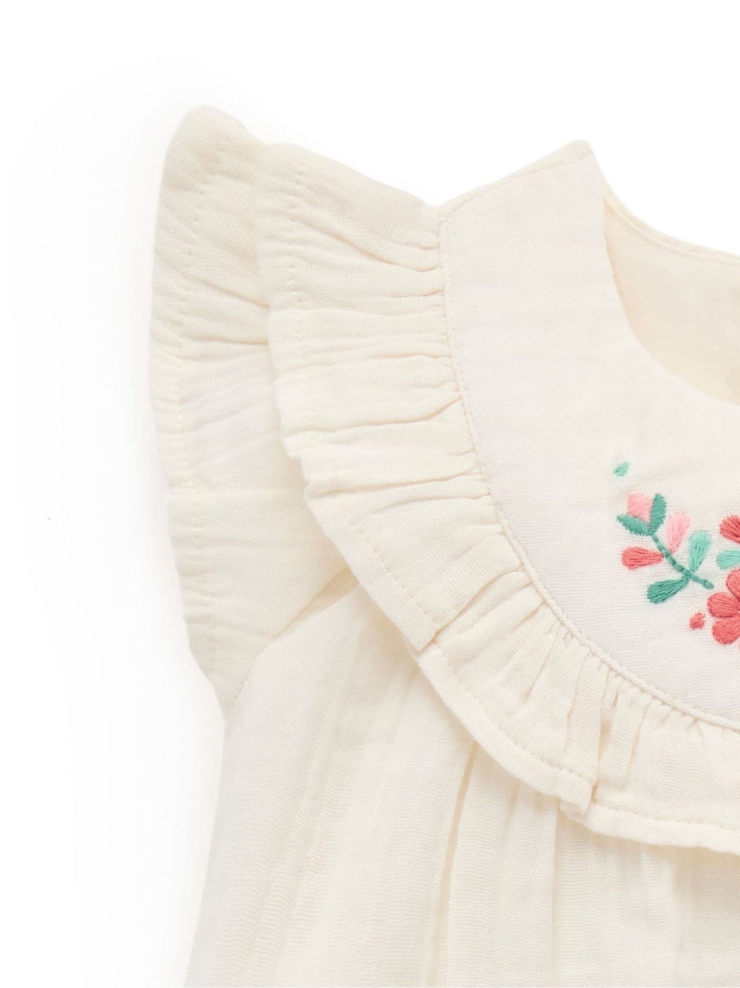 Purebaby Green Embroidered Top and Bloomer Set image 5