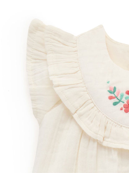 Purebaby Green Embroidered Top and Bloomer Set image 5