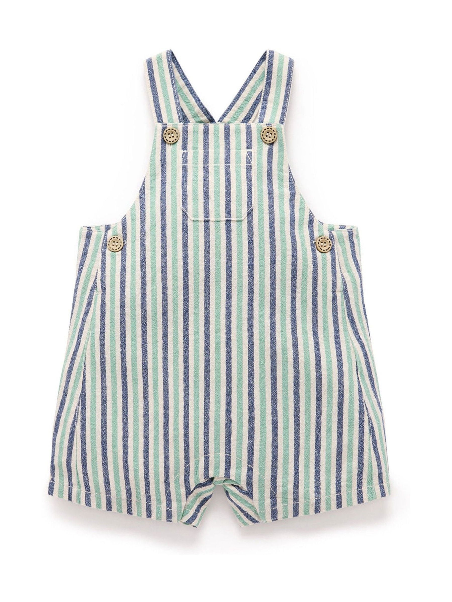 Purebaby Blue Striped Dungarees image 2