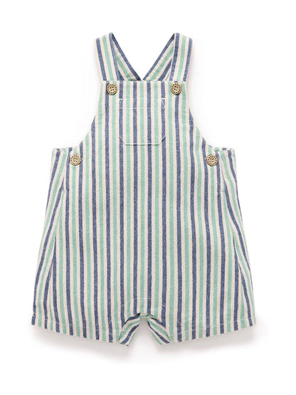 Purebaby Blue Striped Dungarees image 2