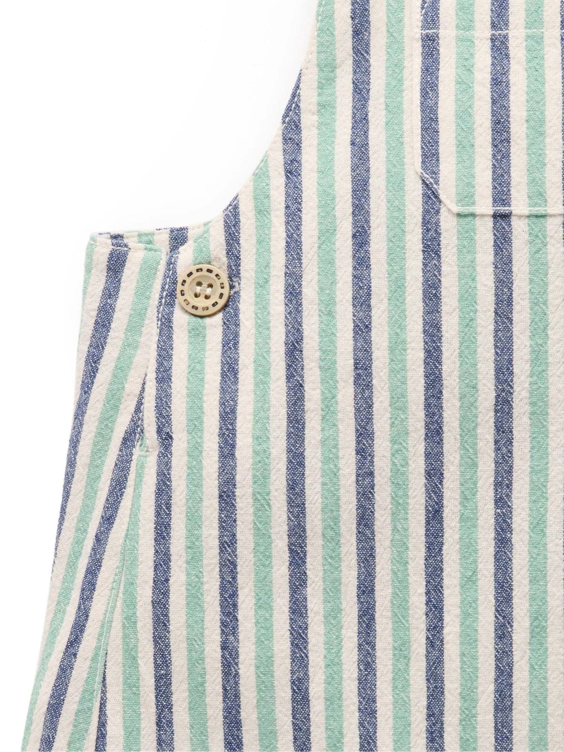 Purebaby Blue Striped Dungarees image 3