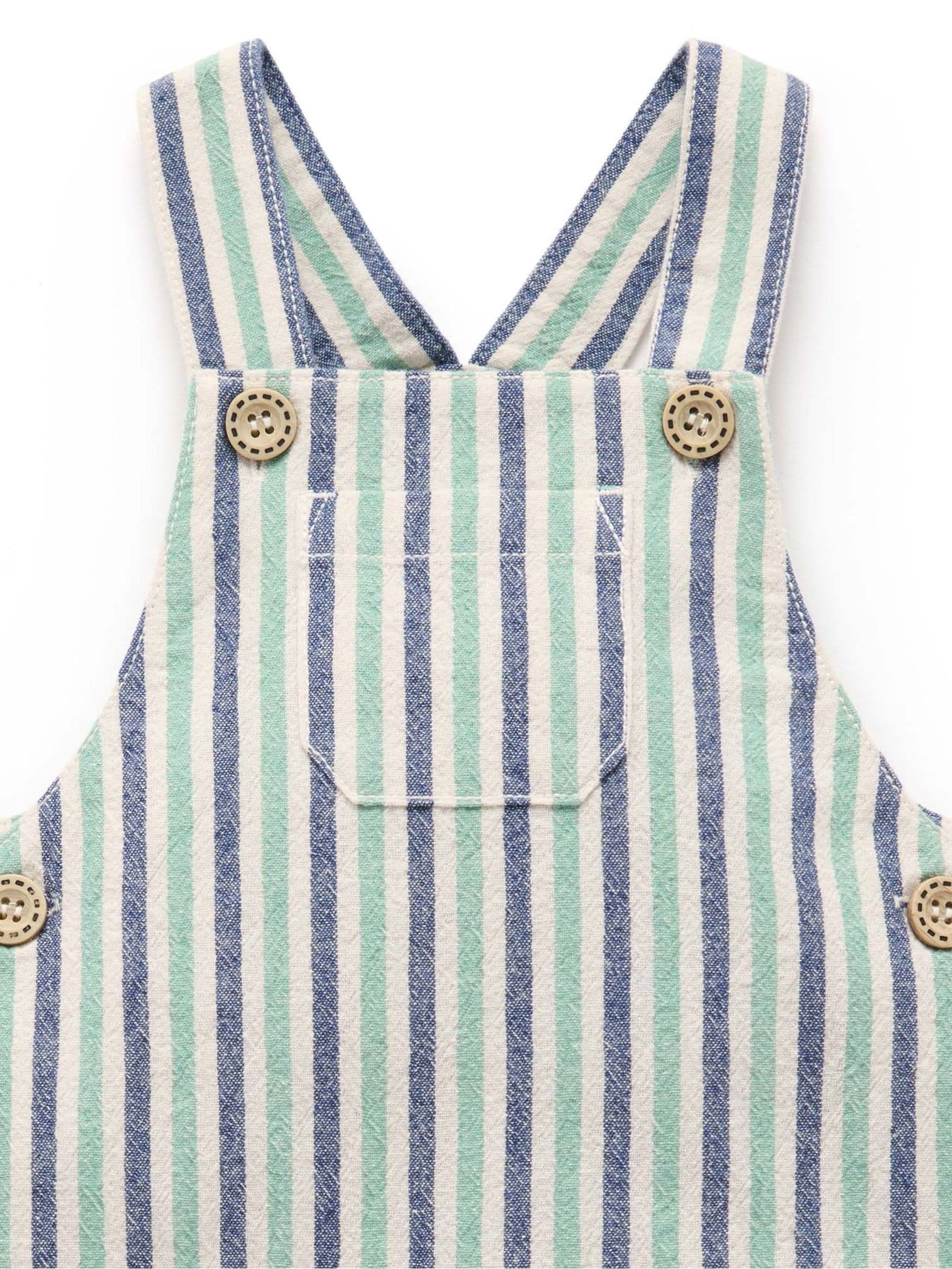 Purebaby Blue Striped Dungarees image 4