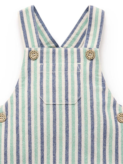 Purebaby Blue Striped Dungarees image 4