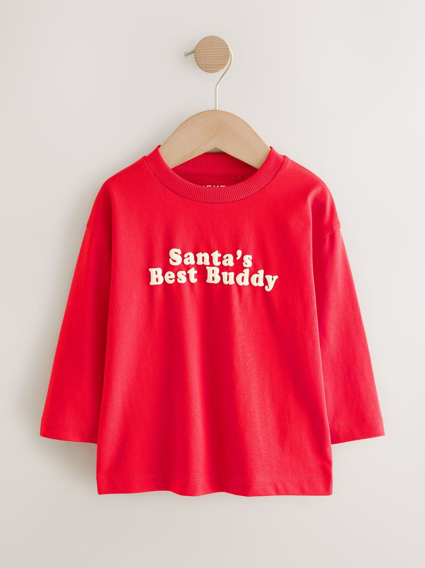 Dsiney Kidz - Bright Red Santa's Best Buddy Long Sleeve Christmas T-Shirt (3mths-7yrs) image 1