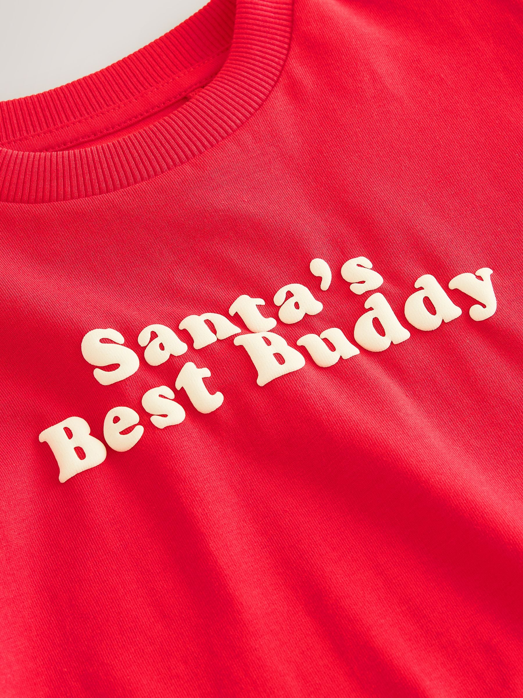 Dsiney Kidz - Bright Red Santa's Best Buddy Long Sleeve Christmas T-Shirt (3mths-7yrs) image 3