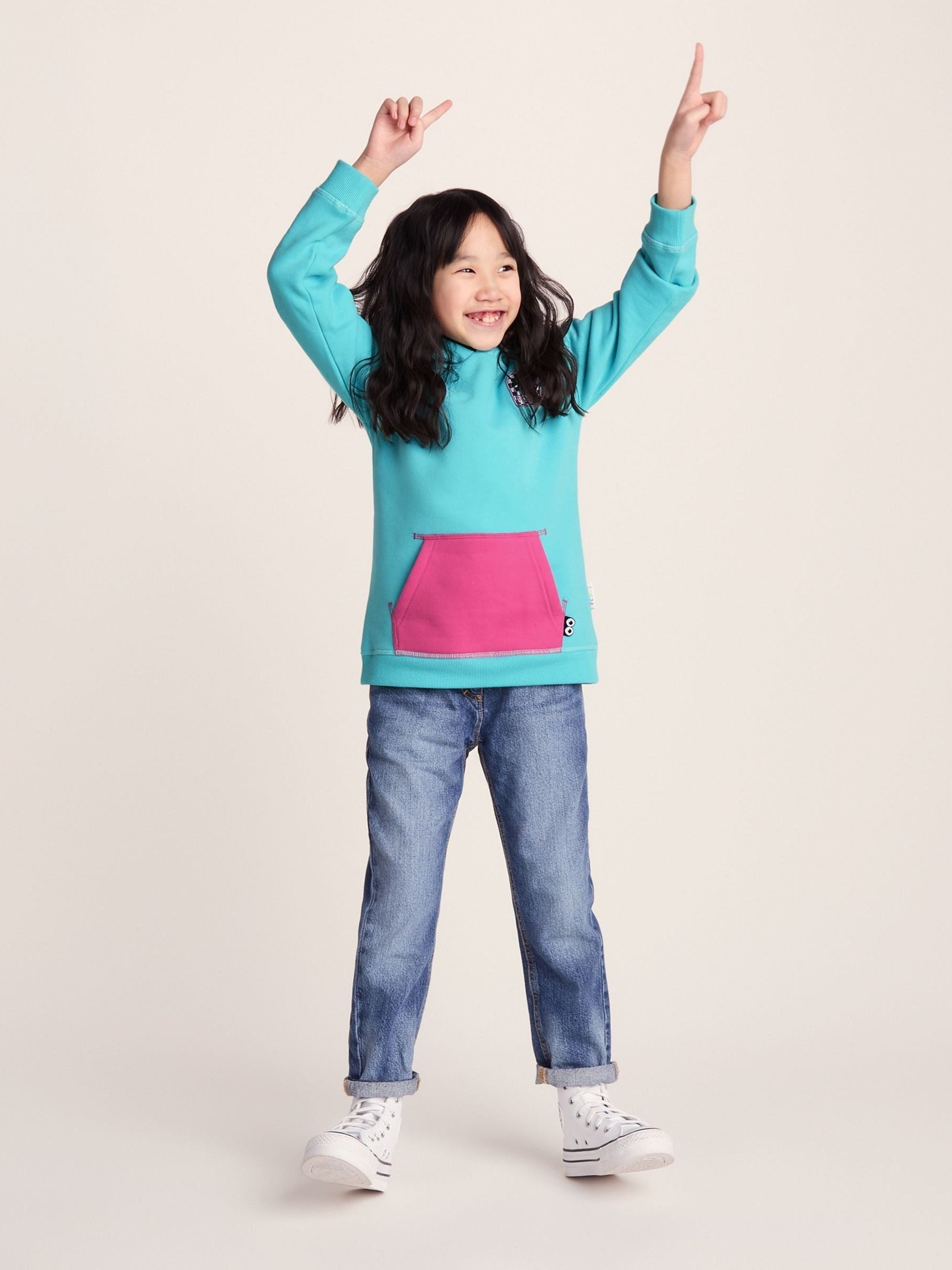 Dsiney Kidz - Tog 24 Turquoise Blue/Pink Pelibuey Kids Shaun the Sheep Hoodie image 2