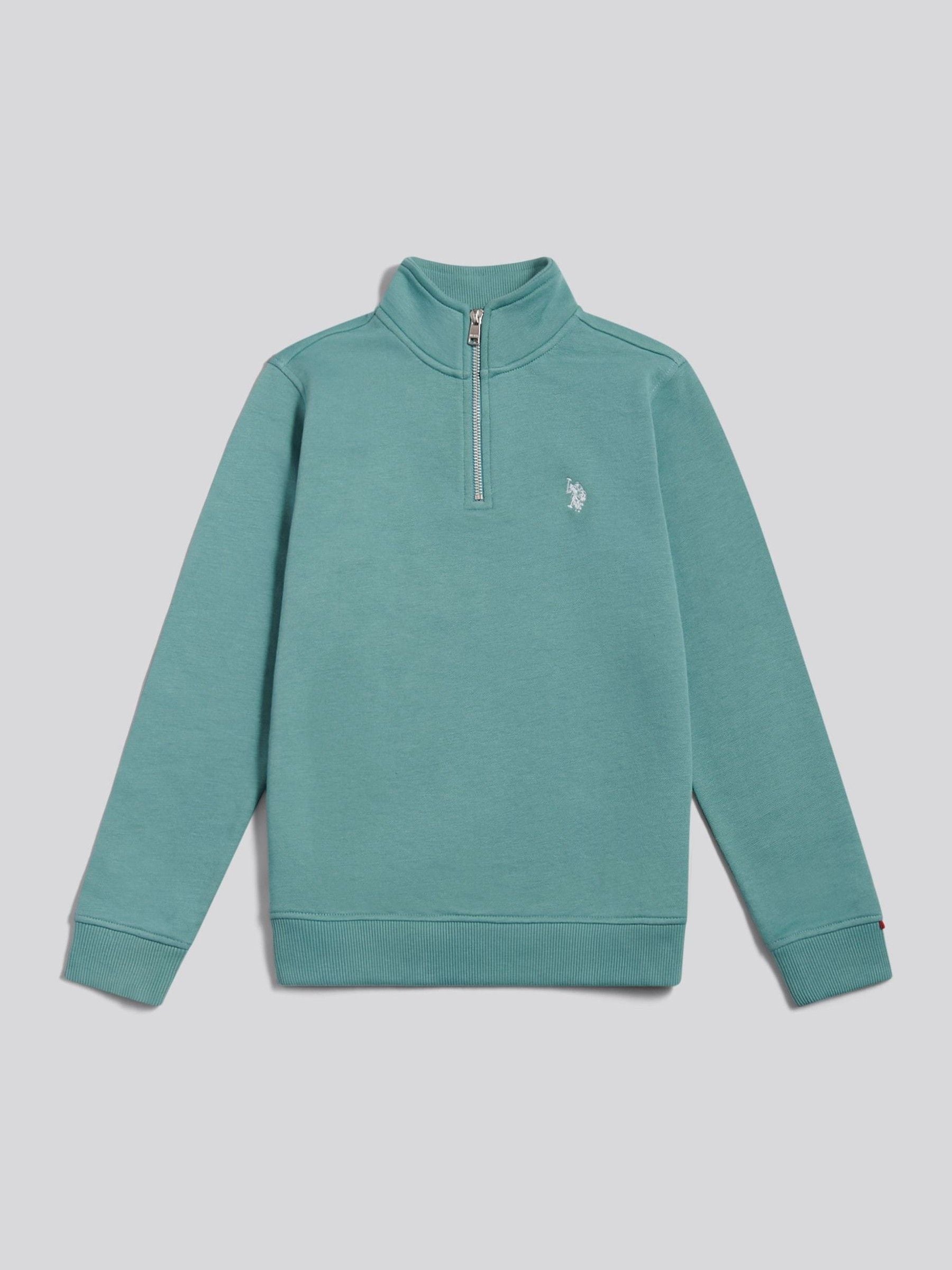 Dsiney Kidz - U.S. Polo Assn. Green Double Horsemen ¼ Zip Sweatshirt image 5