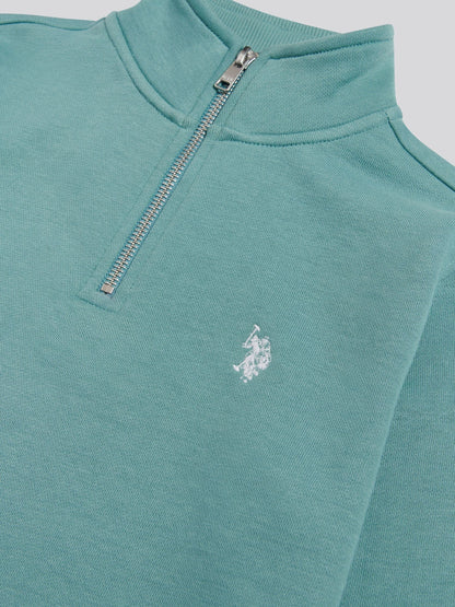 Dsiney Kidz - U.S. Polo Assn. Green Double Horsemen ¼ Zip Sweatshirt image 7