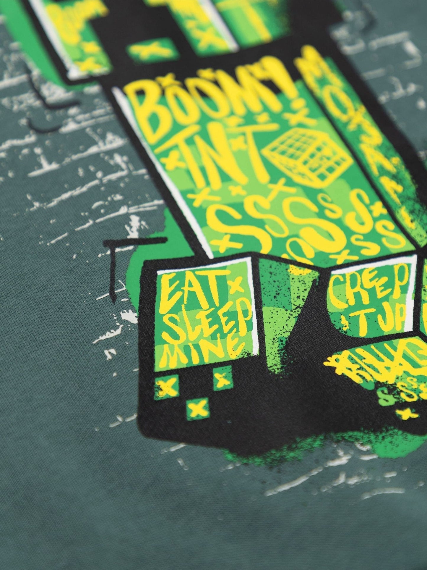 Dsiney Kidz - Vanilla Underground Green Minecraft Creeper Sweatshirt and Joggers Set image 5
