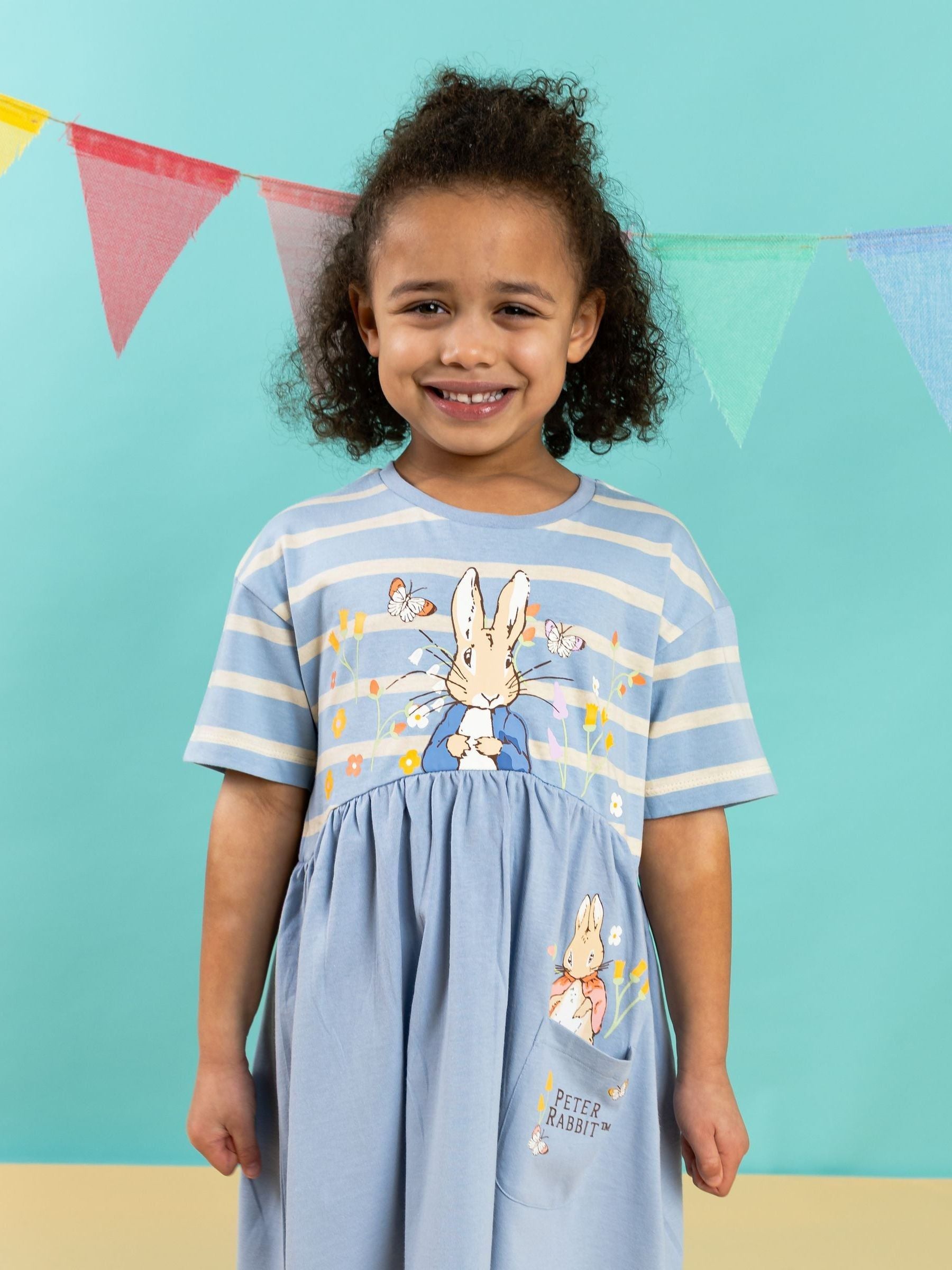 Vanilla Underground Blue Peter Rabbit Stripey Blue Dress image 1